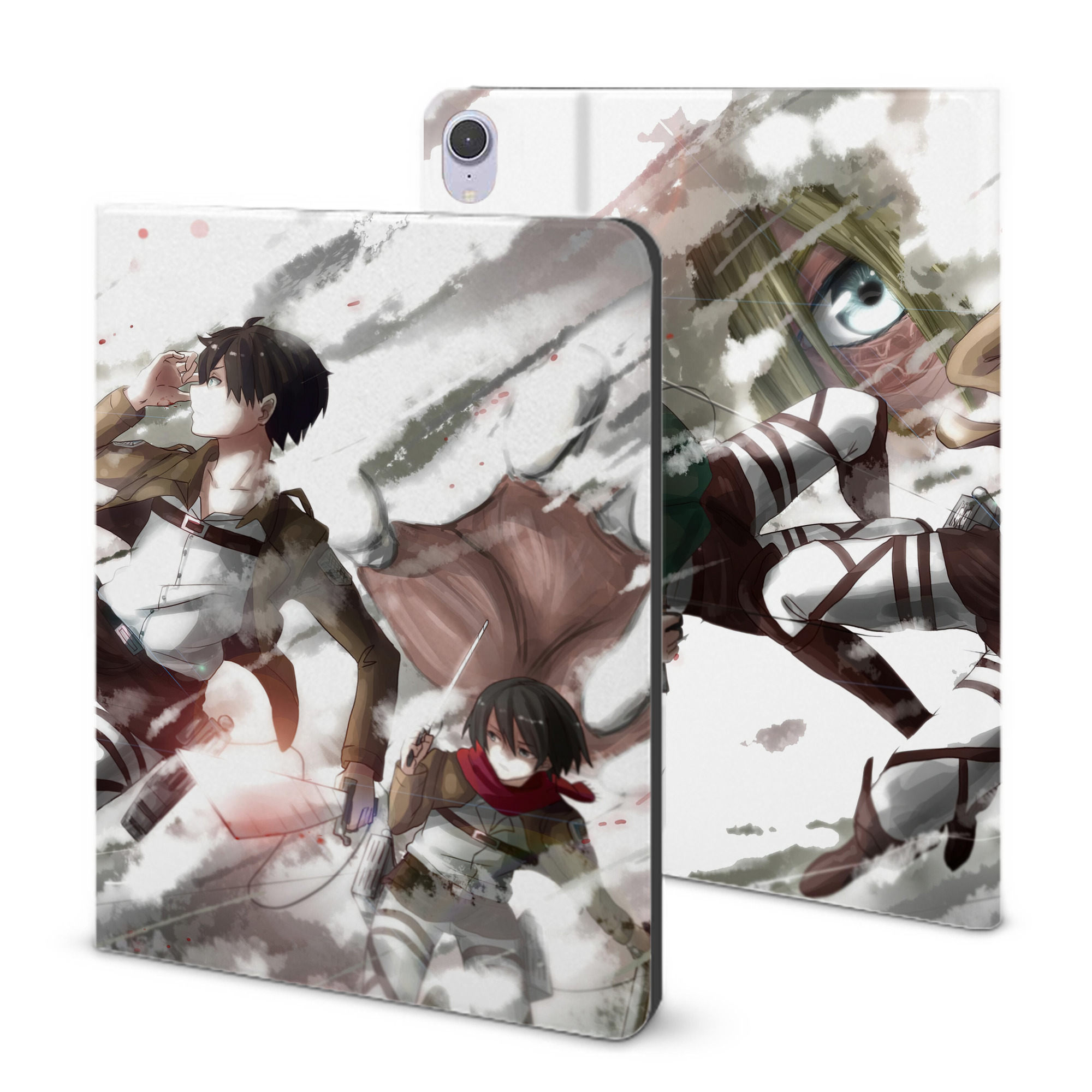 （画像用） 進撃の巨人 Attack on Titan IPad ケース ブック型 PUレザー TPU 耐衝撃 軽量 薄型 ペン収納なし 全面保護 IPad 各モデル対応
